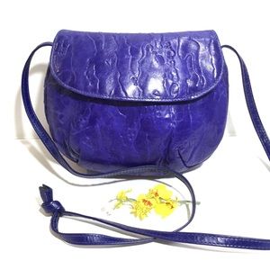 Vegan leather purple crossbody bag